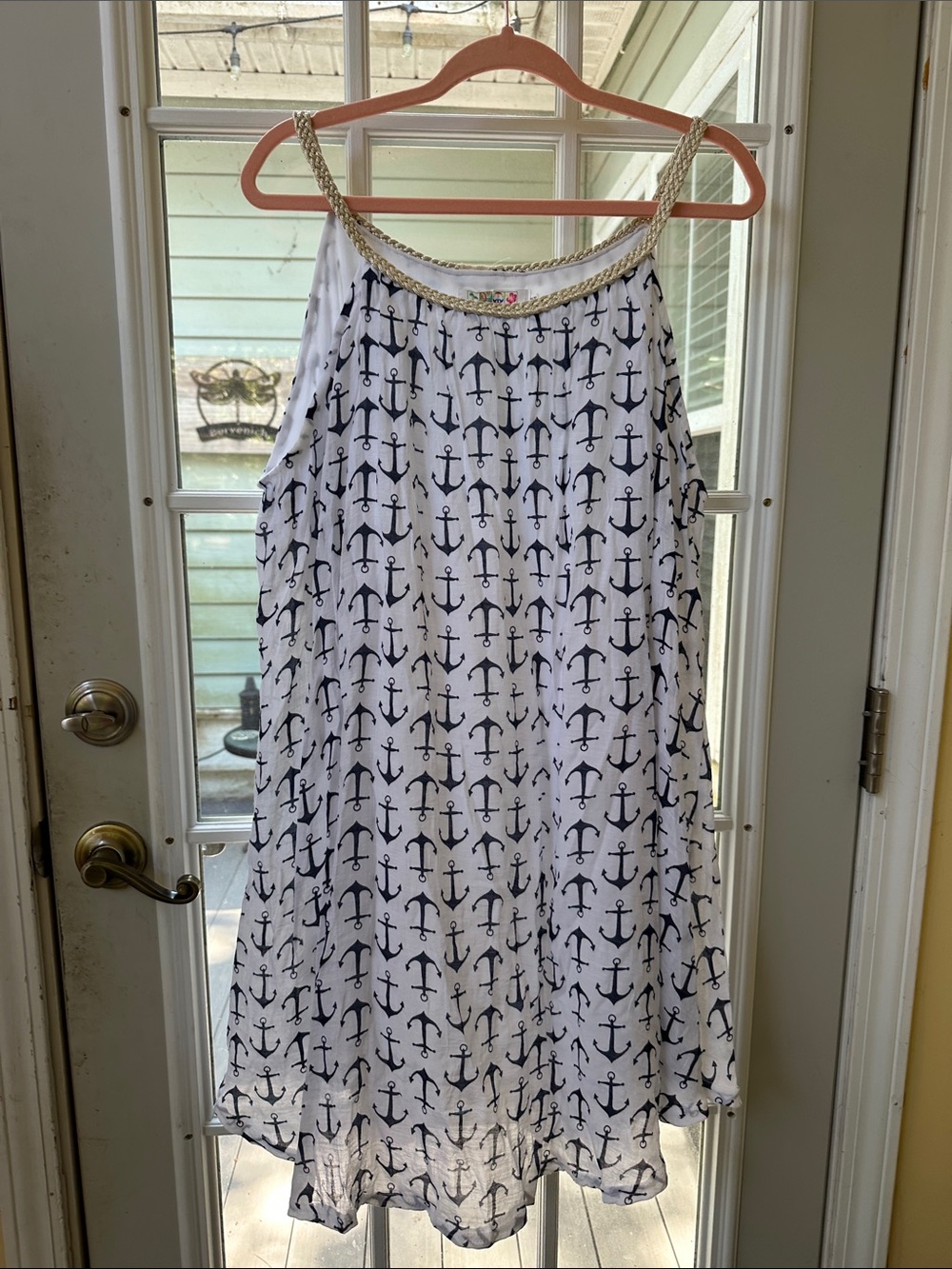 India Boutique White anchor print dress